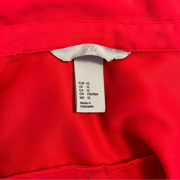 H&M Red Semi-Sheer Button Down - Picture 5 of 7